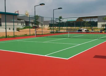 Sơn 4 lớp sân tennis với Cao Su Chống Nứt CUSHION MIXSPORTS trên nền nhựa