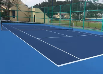 Sơn 5 lớp sân tennis với Sơn cao su chống nứt CUSHION MIXSPORTS trên nền nhựa